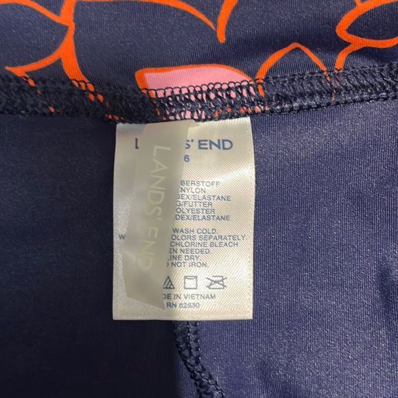 Lands’ End Plus Size 16 navy,pink, yellow floral skort bathing suit bottom/top. - Picture 5 of 8